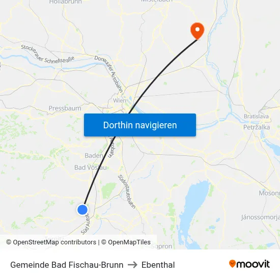 Gemeinde Bad Fischau-Brunn to Ebenthal map