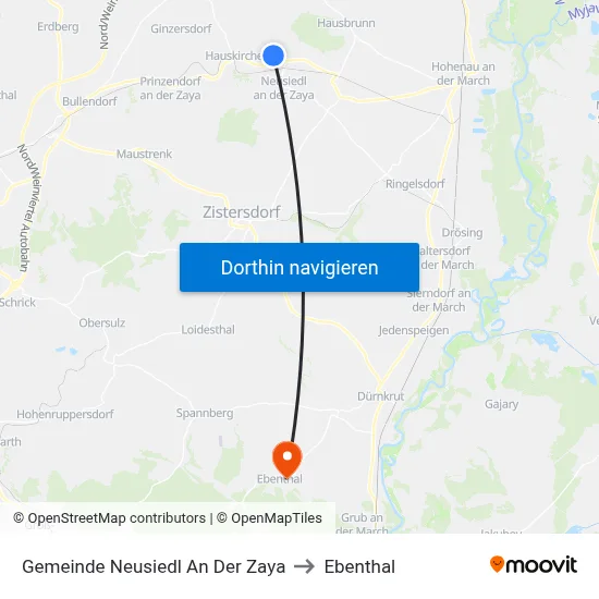 Gemeinde Neusiedl An Der Zaya to Ebenthal map