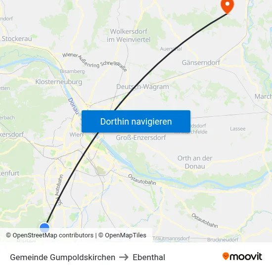 Gemeinde Gumpoldskirchen to Ebenthal map