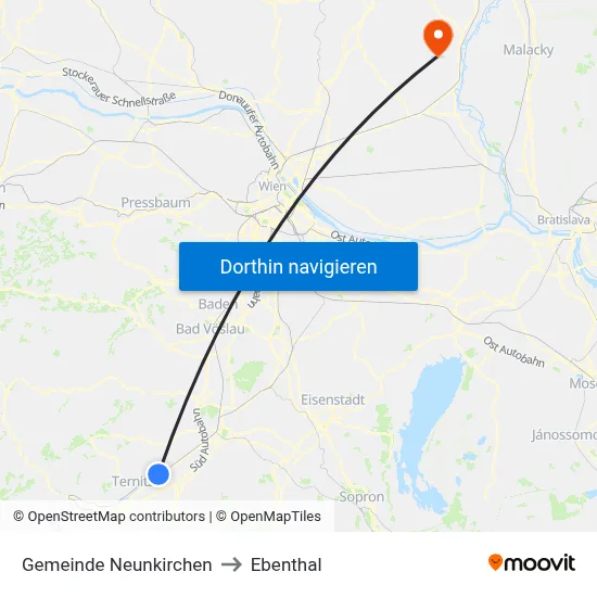 Gemeinde Neunkirchen to Ebenthal map