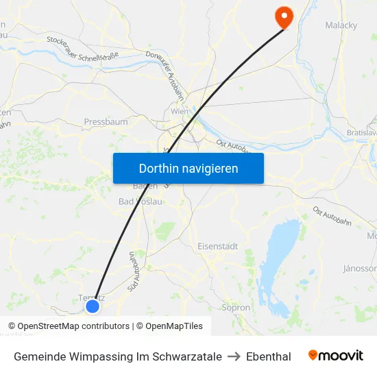 Gemeinde Wimpassing Im Schwarzatale to Ebenthal map