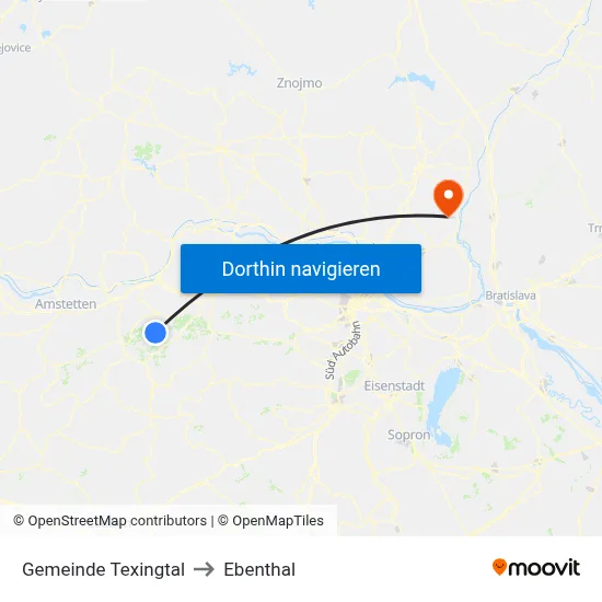 Gemeinde Texingtal to Ebenthal map