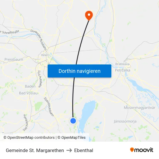 Gemeinde St. Margarethen to Ebenthal map