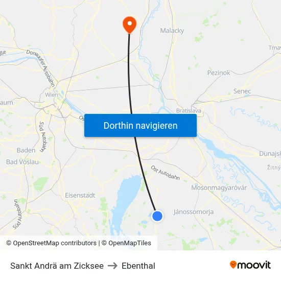 Sankt Andrä am Zicksee to Ebenthal map