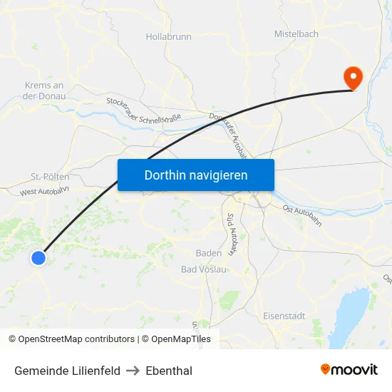Gemeinde Lilienfeld to Ebenthal map