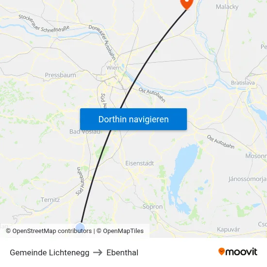 Gemeinde Lichtenegg to Ebenthal map