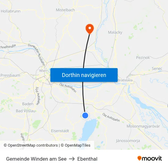 Gemeinde Winden am See to Ebenthal map