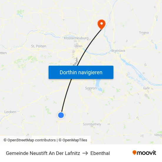Gemeinde Neustift An Der Lafnitz to Ebenthal map