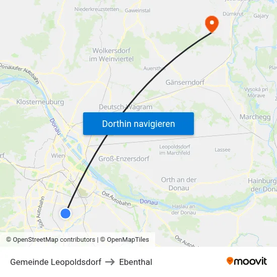 Gemeinde Leopoldsdorf to Ebenthal map