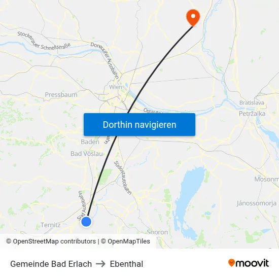 Gemeinde Bad Erlach to Ebenthal map