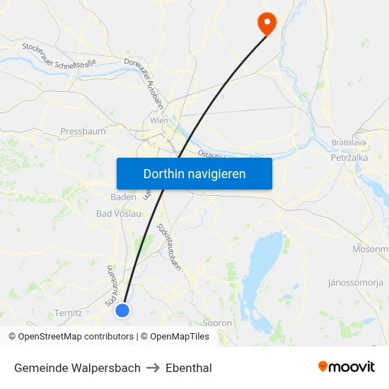 Gemeinde Walpersbach to Ebenthal map