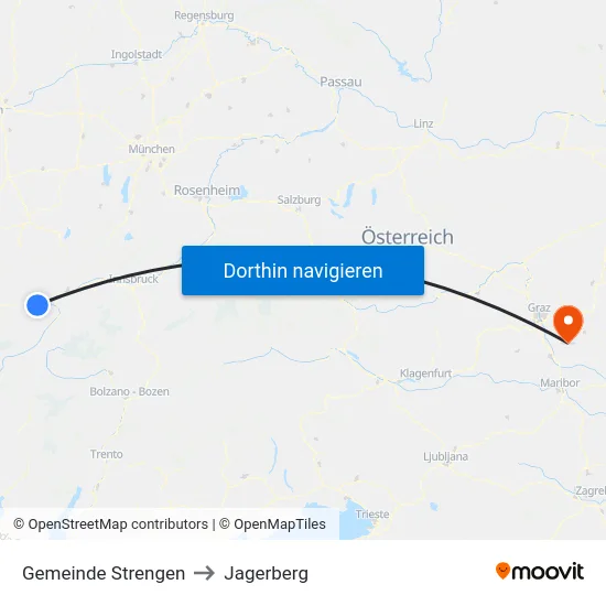 Gemeinde Strengen to Jagerberg map
