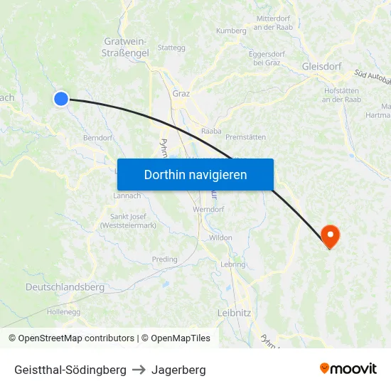 Geistthal-Södingberg to Jagerberg map