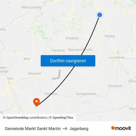 Gemeinde Markt Sankt Martin to Jagerberg map