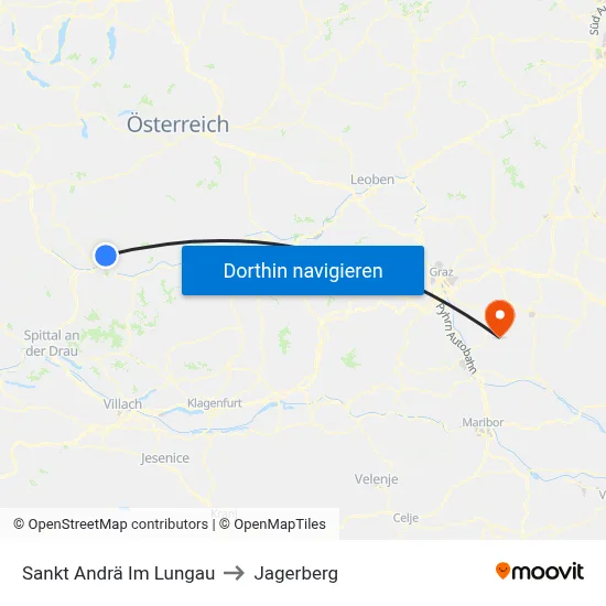 Sankt Andrä Im Lungau to Jagerberg map
