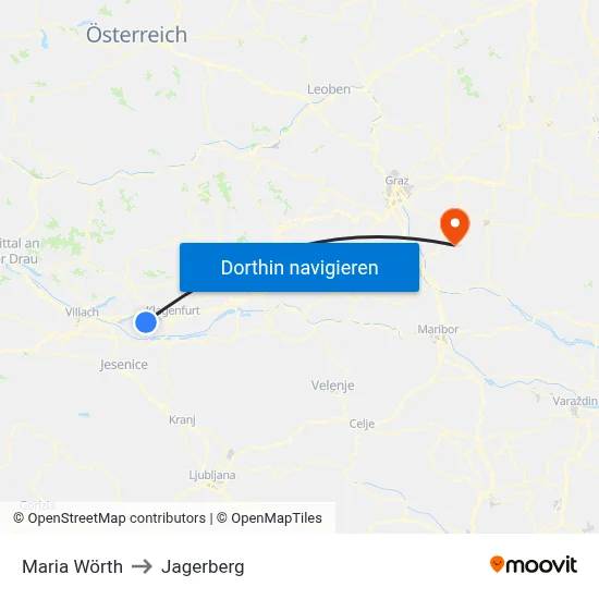 Maria Wörth to Jagerberg map