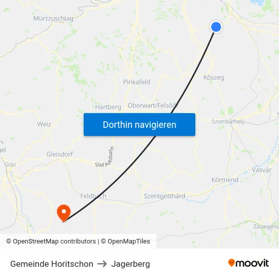 Gemeinde Horitschon to Jagerberg map