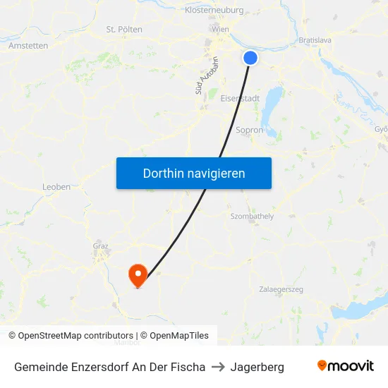 Gemeinde Enzersdorf An Der Fischa to Jagerberg map