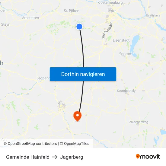 Gemeinde Hainfeld to Jagerberg map