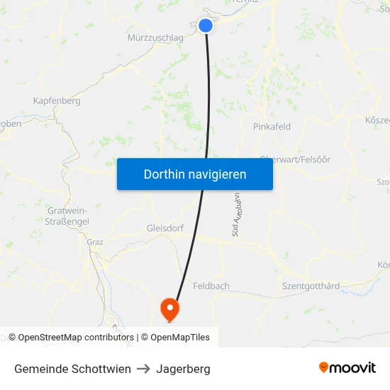 Gemeinde Schottwien to Jagerberg map