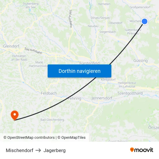 Mischendorf to Jagerberg map