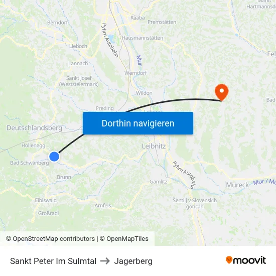 Sankt Peter Im Sulmtal to Jagerberg map