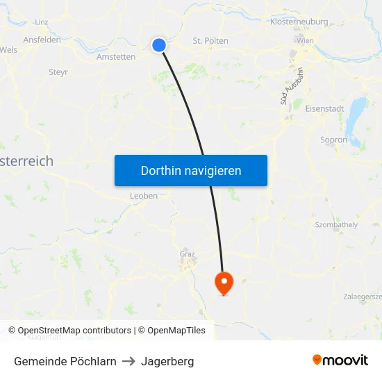 Gemeinde Pöchlarn to Jagerberg map