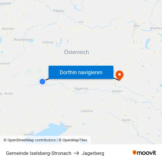 Gemeinde Iselsberg-Stronach to Jagerberg map