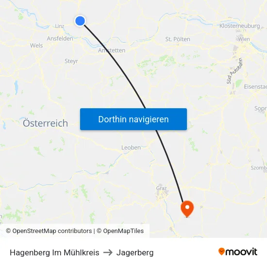 Hagenberg Im Mühlkreis to Jagerberg map