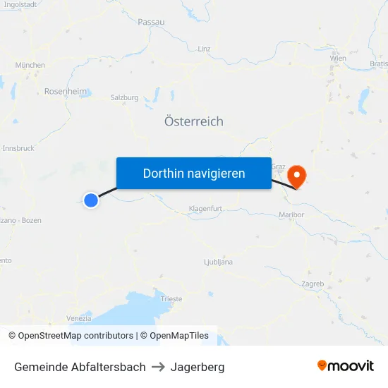 Gemeinde Abfaltersbach to Jagerberg map