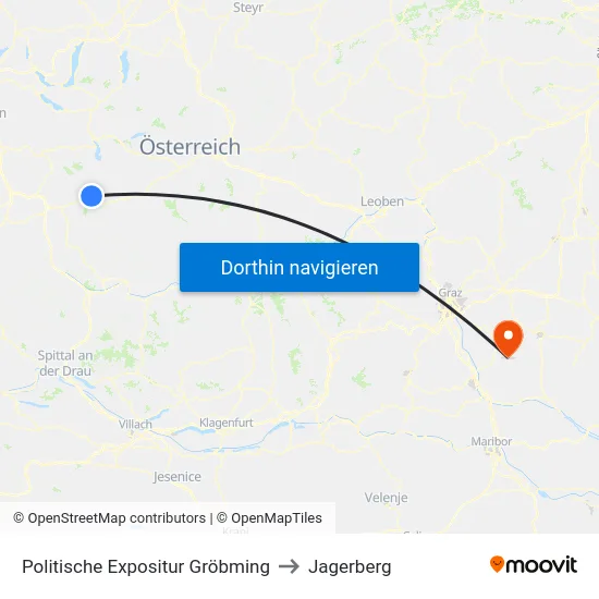 Politische Expositur Gröbming to Jagerberg map