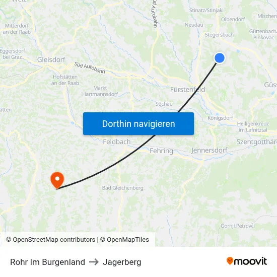 Rohr Im Burgenland to Jagerberg map