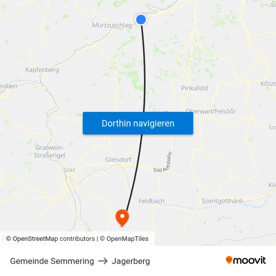 Gemeinde Semmering to Jagerberg map