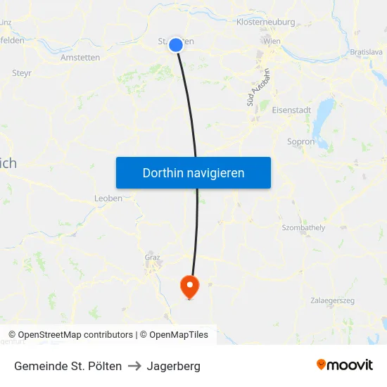 Gemeinde St. Pölten to Jagerberg map
