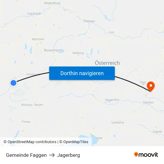 Gemeinde Faggen to Jagerberg map