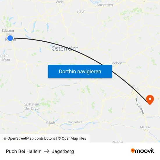 Puch Bei Hallein to Jagerberg map