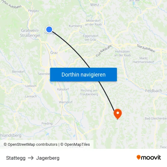 Stattegg to Jagerberg map