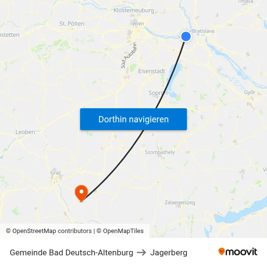 Gemeinde Bad Deutsch-Altenburg to Jagerberg map