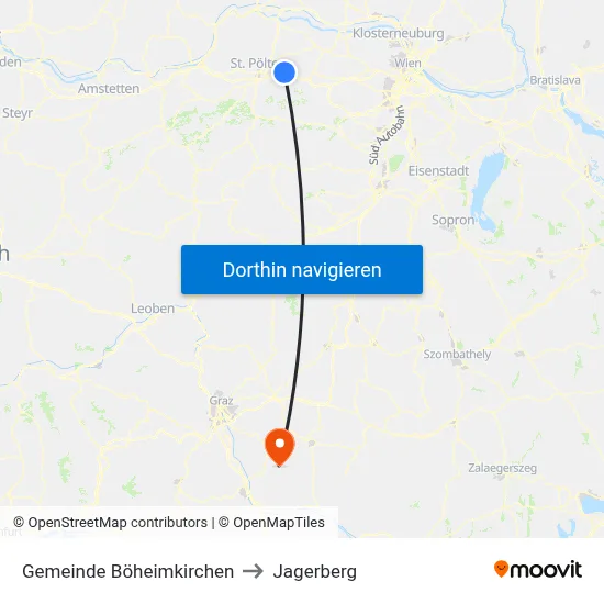Gemeinde Böheimkirchen to Jagerberg map
