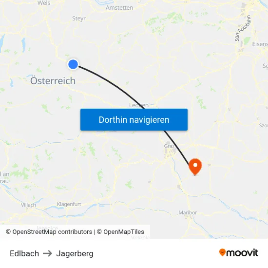 Edlbach to Jagerberg map