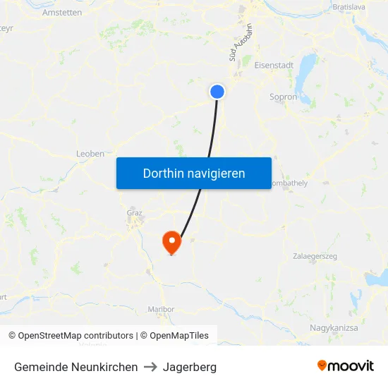 Gemeinde Neunkirchen to Jagerberg map
