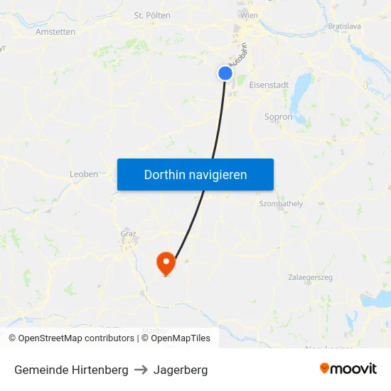 Gemeinde Hirtenberg to Jagerberg map