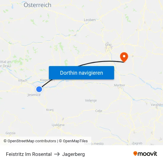 Feistritz Im Rosental to Jagerberg map