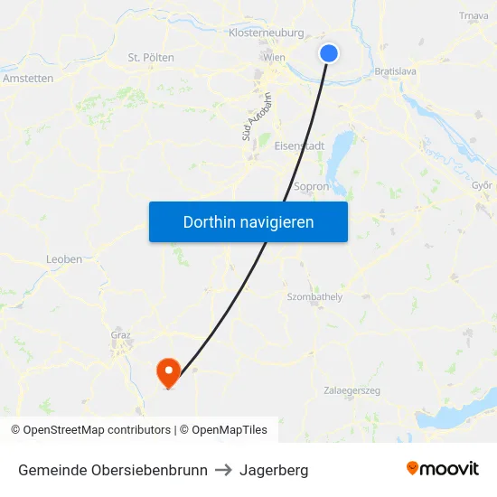 Gemeinde Obersiebenbrunn to Jagerberg map