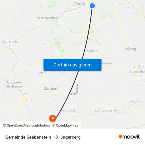 Gemeinde Seebenstein to Jagerberg map