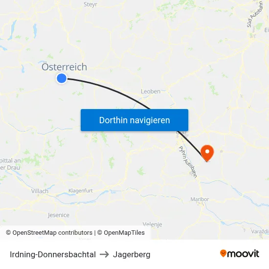 Irdning-Donnersbachtal to Jagerberg map