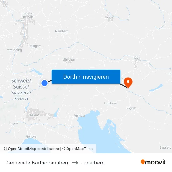 Gemeinde Bartholomäberg to Jagerberg map