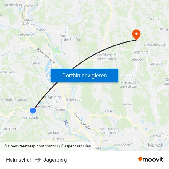 Heimschuh to Jagerberg map