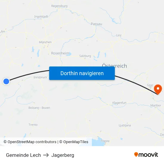 Gemeinde Lech to Jagerberg map