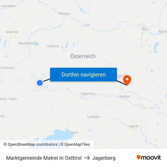 Marktgemeinde Matrei In Osttirol to Jagerberg map